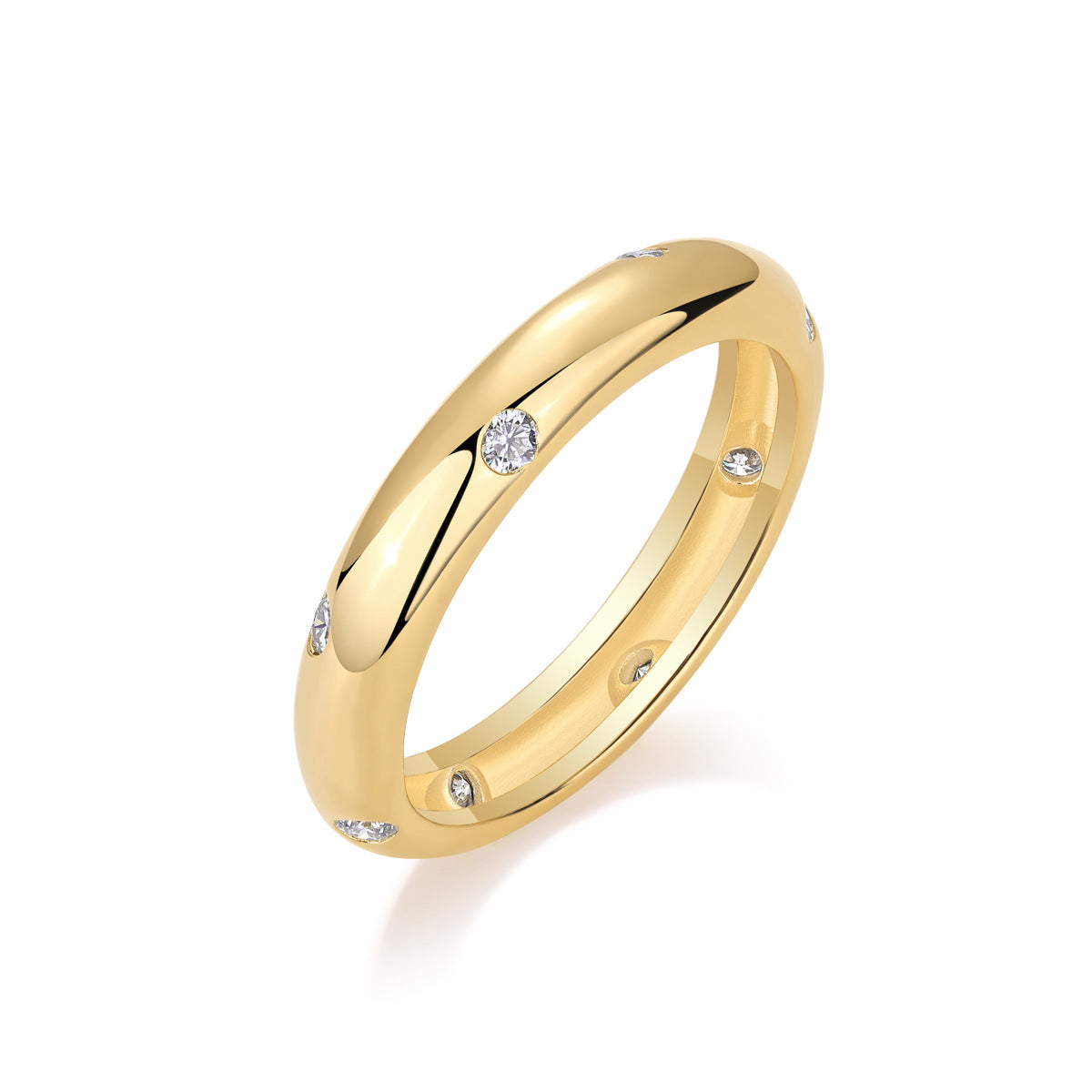 Gypsophila Moissanite Ring for Women S925 Silver Gold Plated
