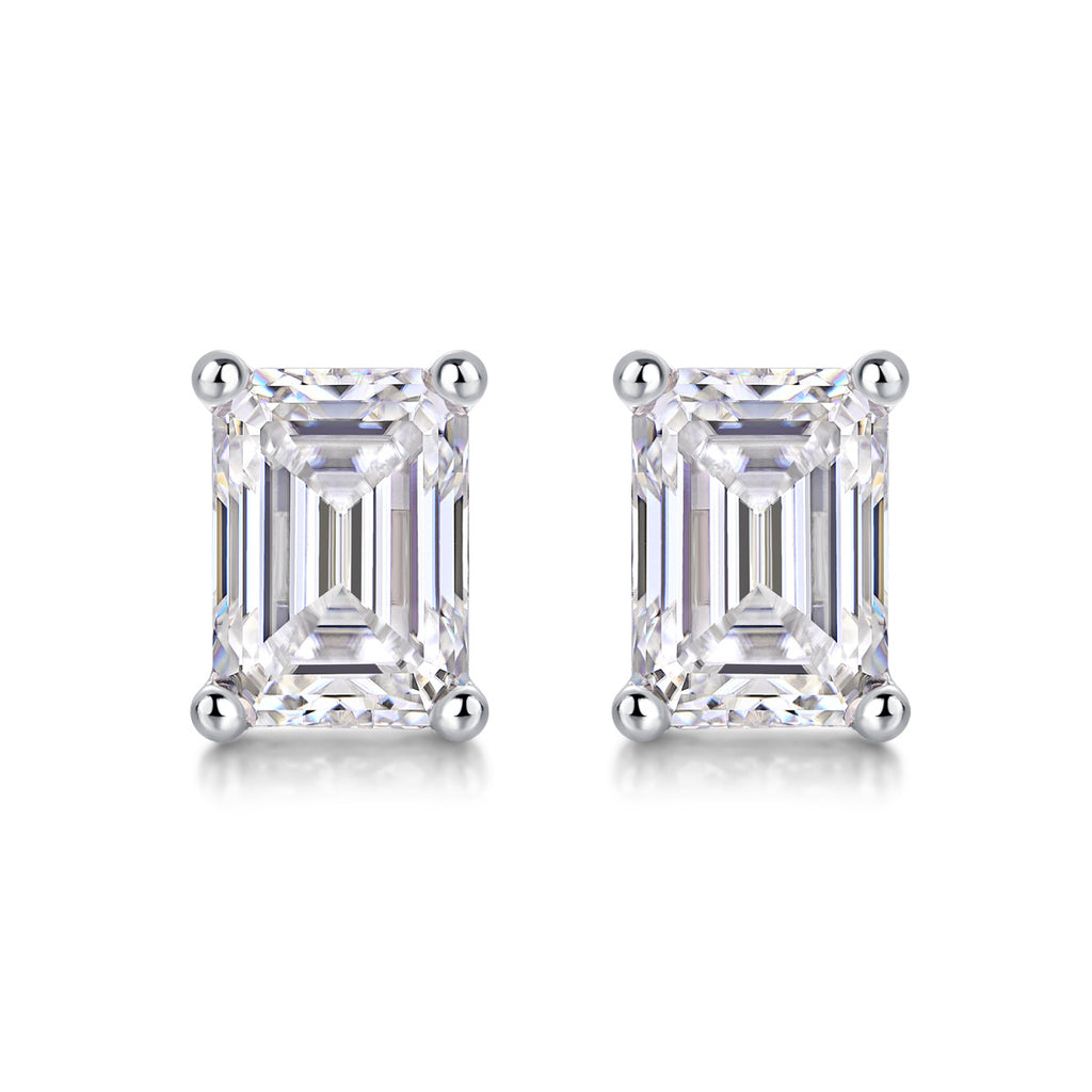 Square Cut Moissanite Diamond Stud Earrings for Women