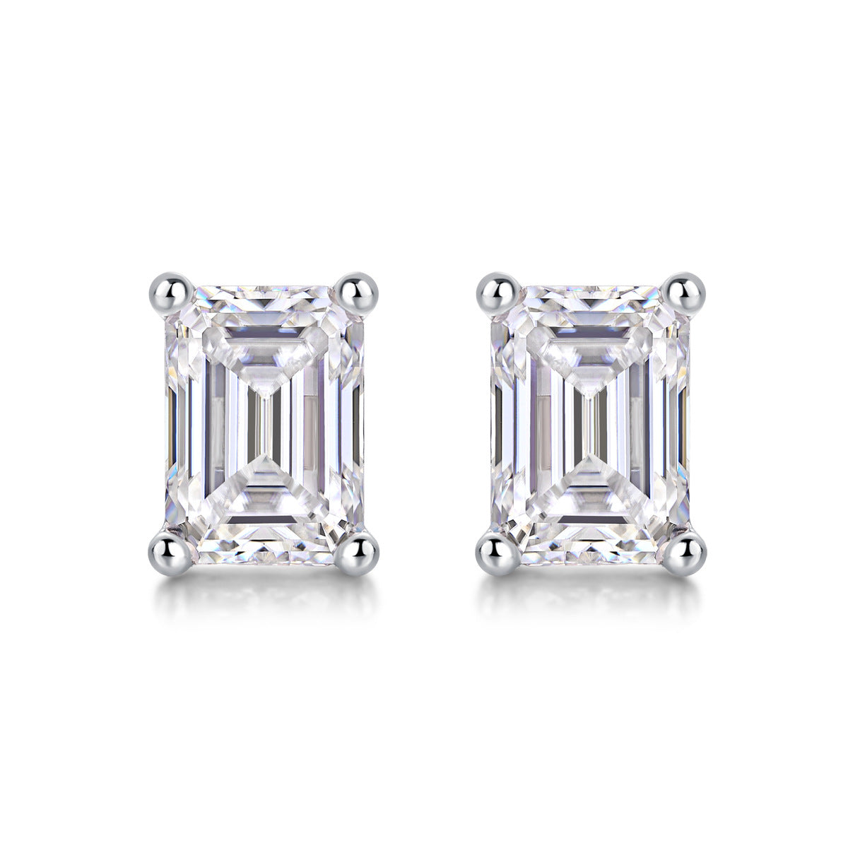 Square Cut Moissanite Diamond Stud Earrings for Women