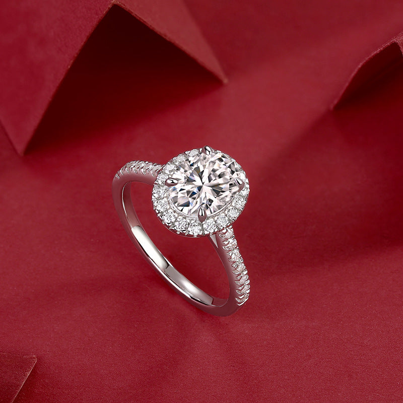 Egg-shaped 7*9 Moissanite Diamond Ring for Women