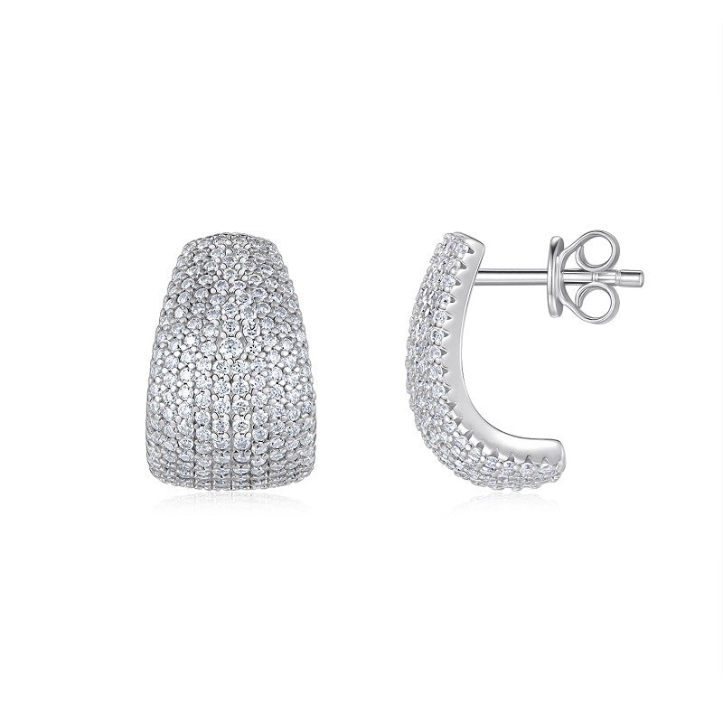 S925 Plated 18k Moissanite Diamond Engagement Earrings for Women