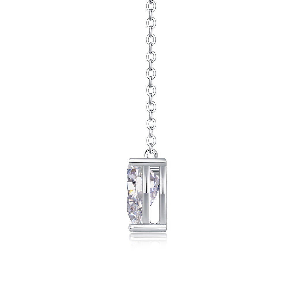 Pear Shape 2.5CT Moissanite Necklace for Women S925 Plated with 18K White Gold