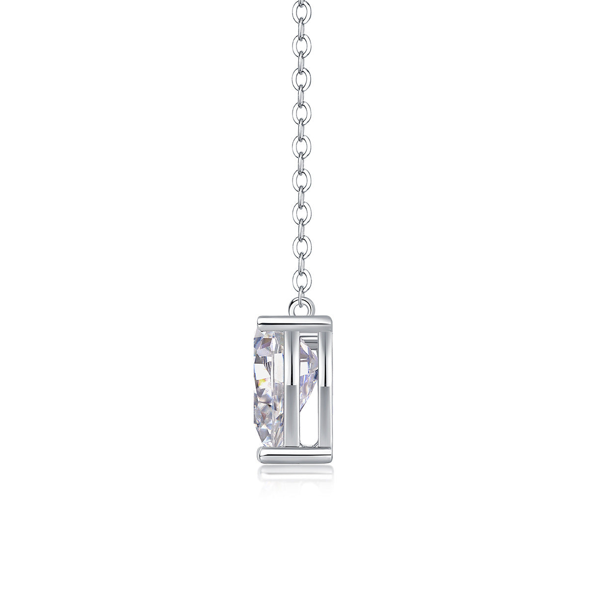 Pear Shape 2.5CT Moissanite Necklace for Women S925 Plated with 18K White Gold