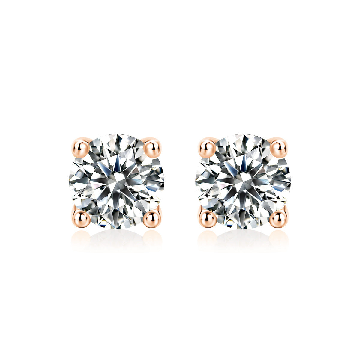 2CT(1CT*2)D-VVS1 Lab Grown Diamond Stud Earrings for Men and Women