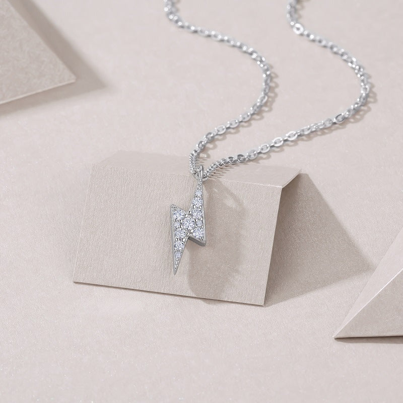Korean Style Moissanite Lightning Diamond Necklace for Women