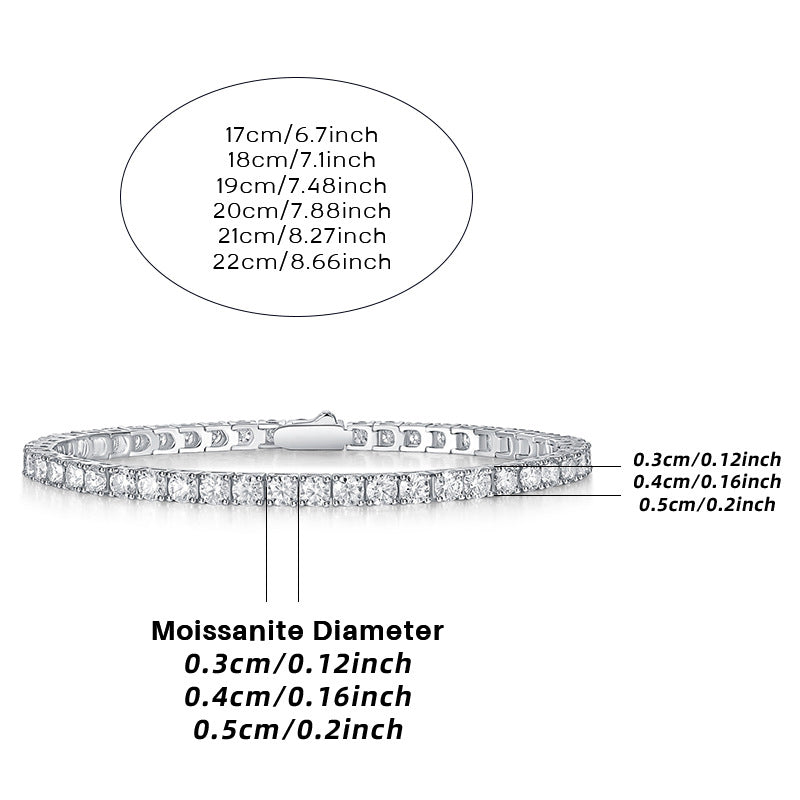 High Quality Men's and Women's Moissanite Bracelet S925 Plated with 18K Gold