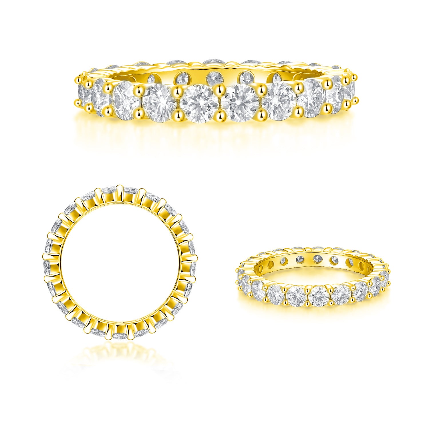 S925 18K Gold Plated Moissanite Ring Setting for Women
