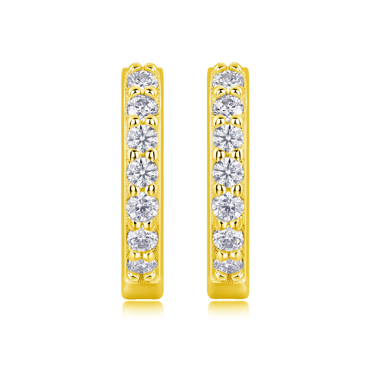 S925 Plated 18K Gold Moissanite Diamond Earrings For Female