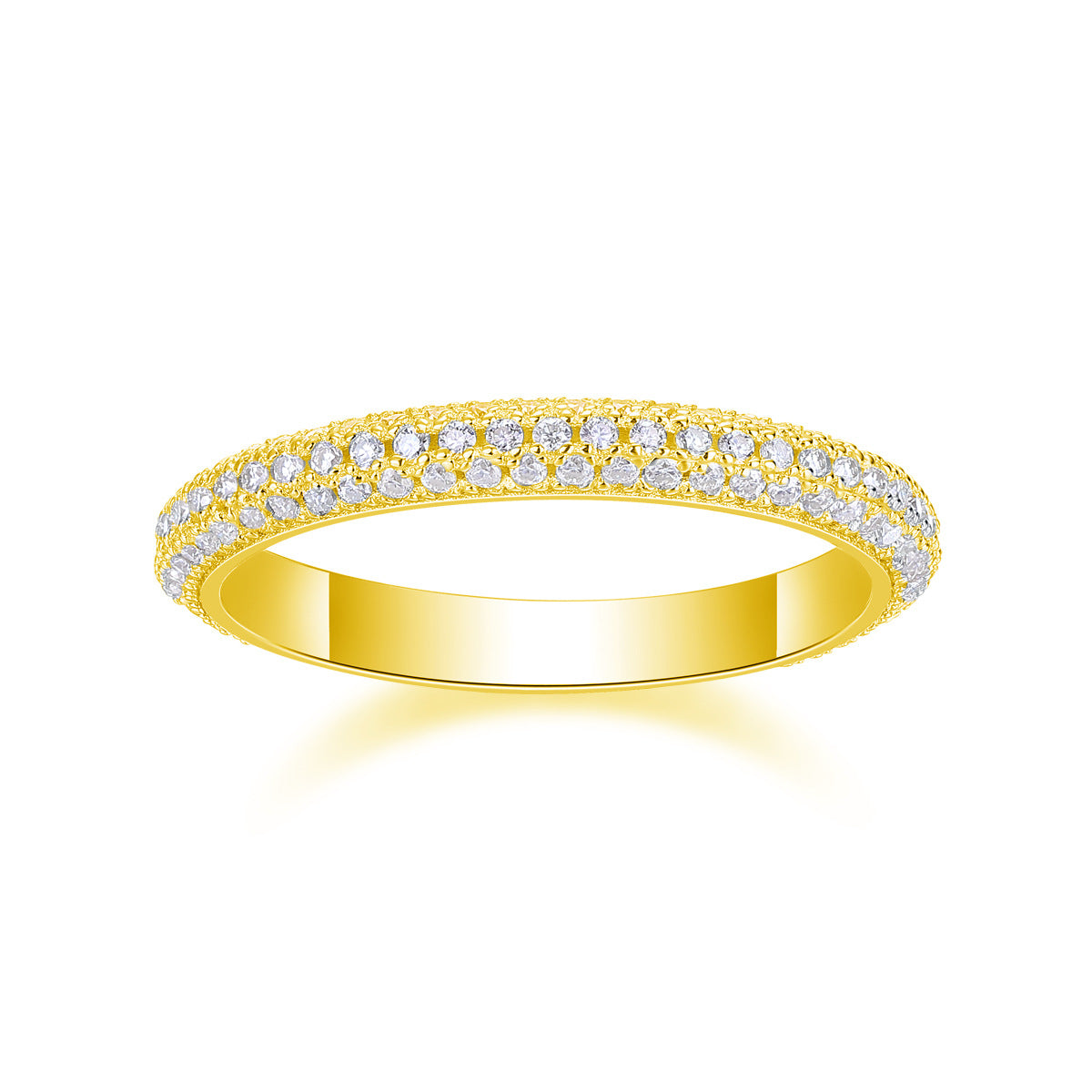 Moissanite Diamond Ring for Men and Women S925 Silver Plated with 18K Gold