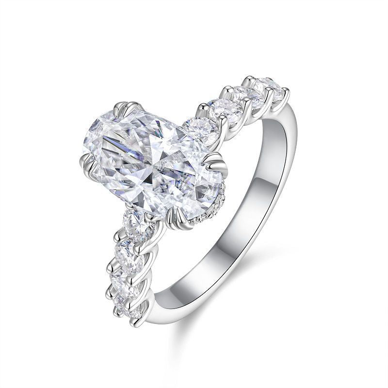 3 Carat Moissanite Diamond Pigeon Egg Ring for Women
