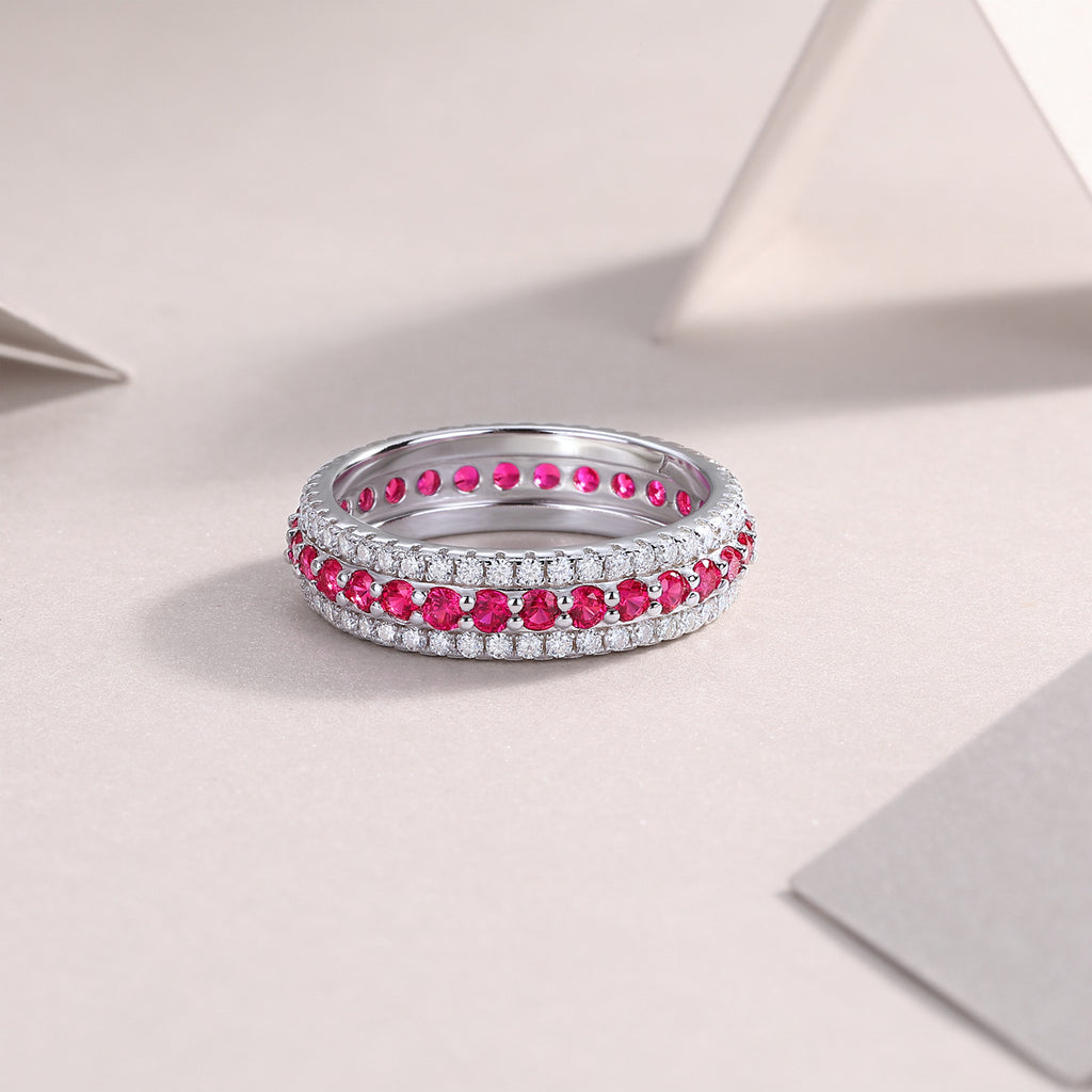 Colorful Cultivated Gemstone Moissanite Ring for Women