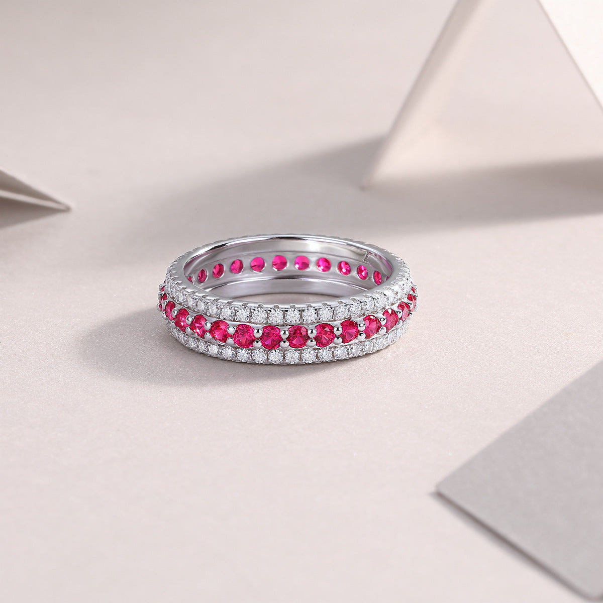 Colorful Cultivated Gemstone Moissanite Ring for Women