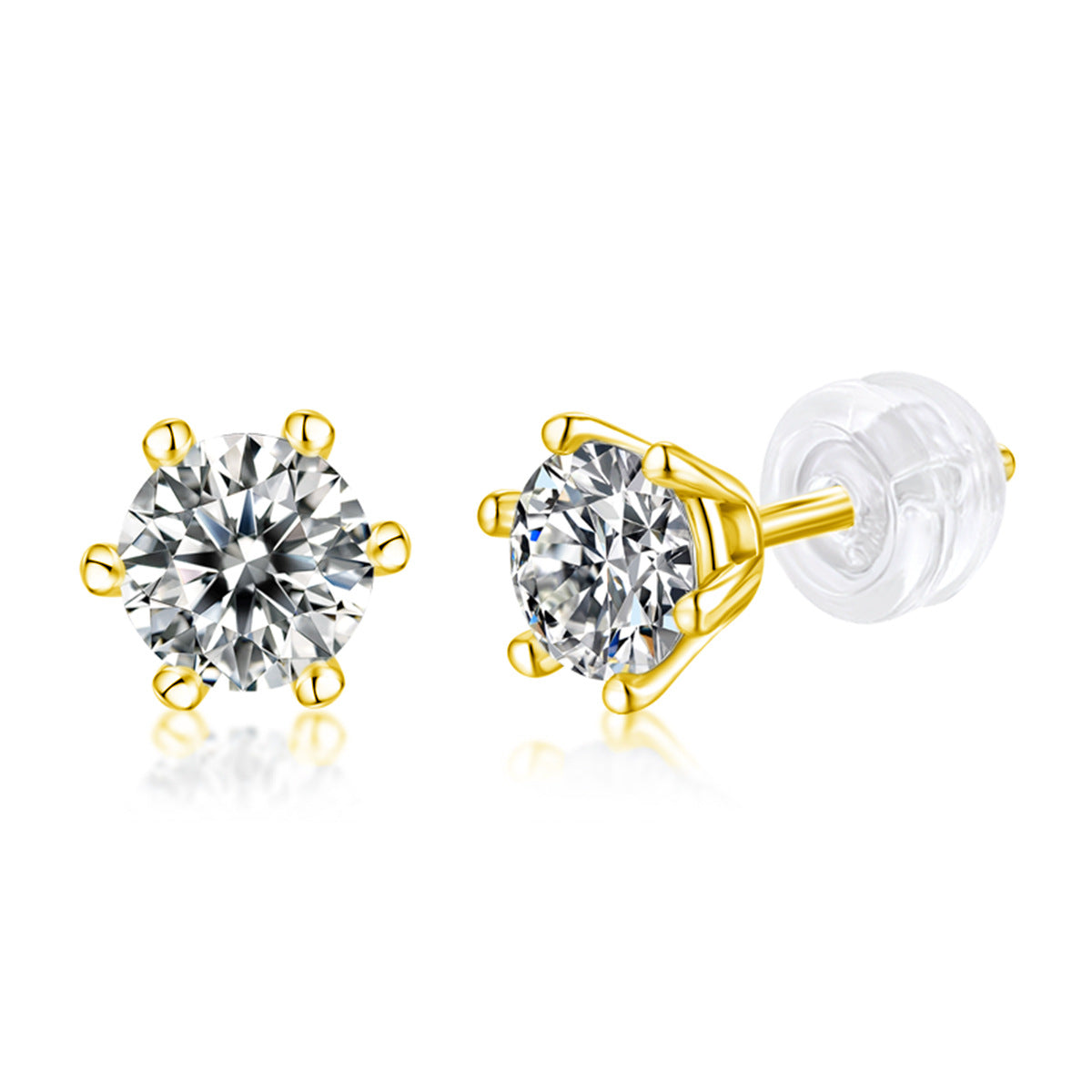 4CT(2CT*2)D-VVS1 Lab-Grown Diamond Six-Prong Unisex Earrings
