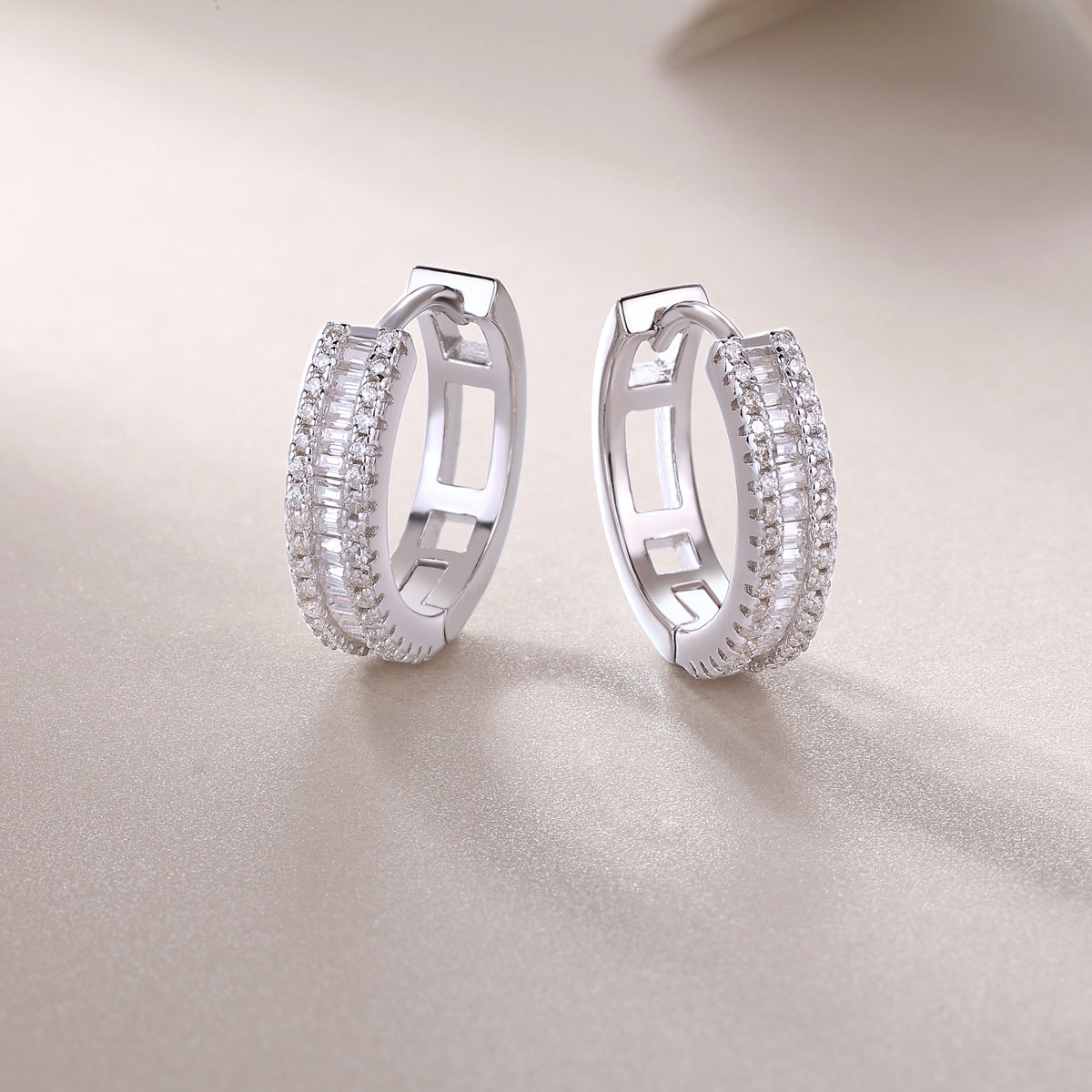 Moissanite Hoop Earrings for Women S925 18K Gold Plated