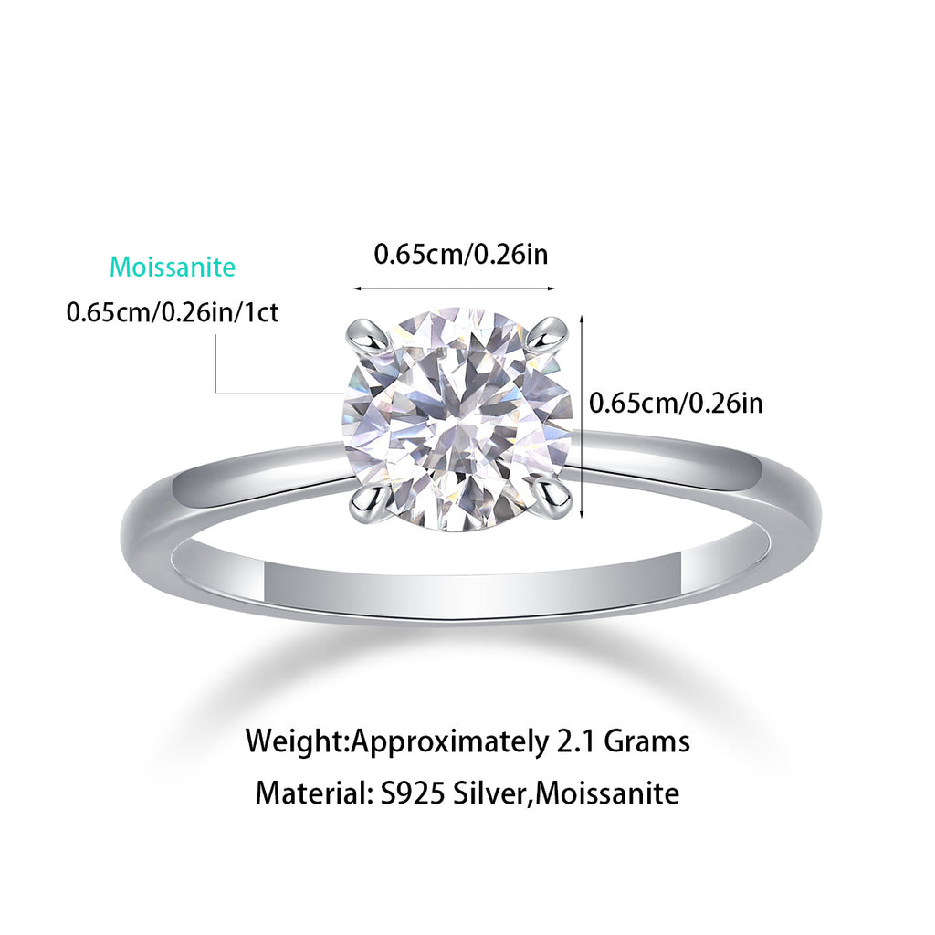 1 Carat D-VVS1 Lab Grown Diamond Ring for Women