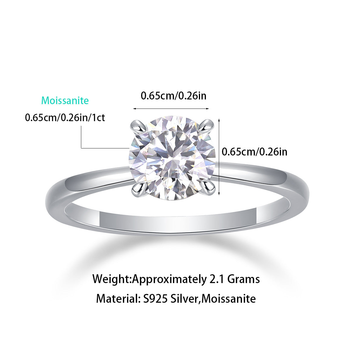 1 Carat D-VVS1 Lab Grown Diamond Ring for Women