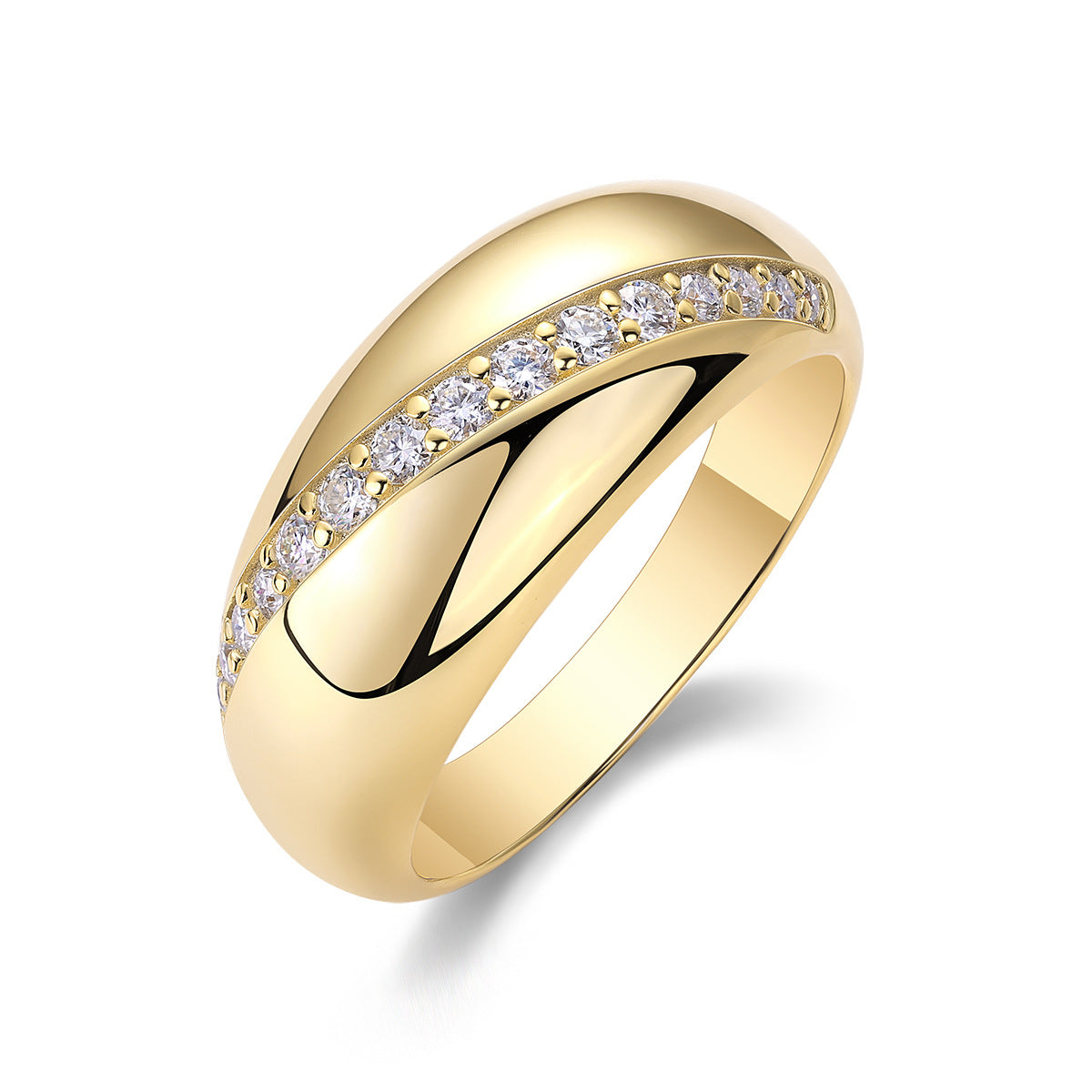 Vintage Gold Moissanite Electroplated 18K Gold Ring for Women