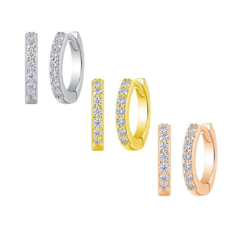 S925 Plated 18K Gold Moissanite Diamond Earrings For Female
