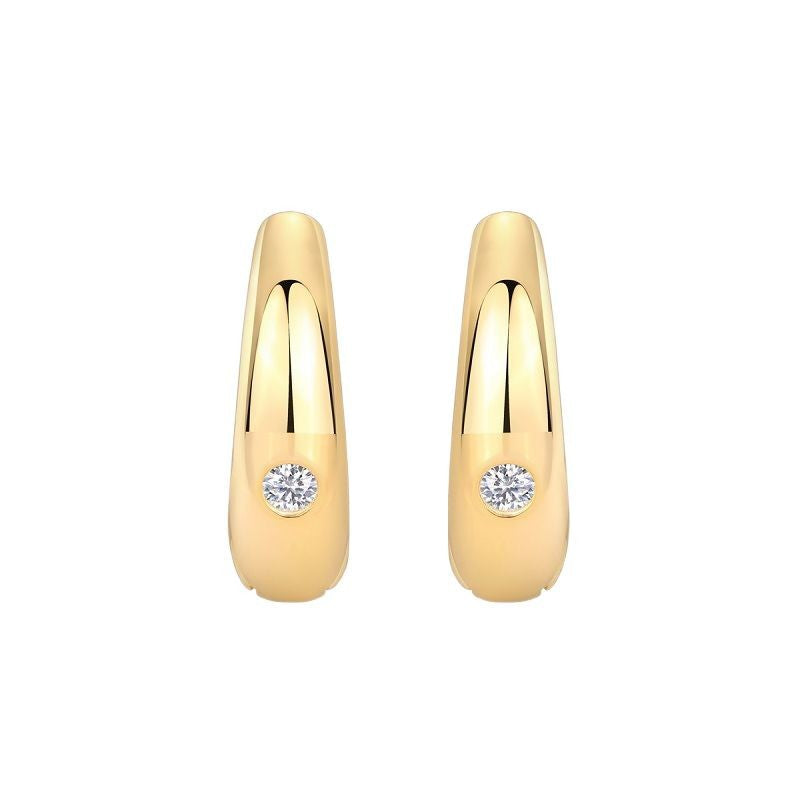 Moissanite Round Earrings S925 Sterling Silver Plated 18K Gold Earrings