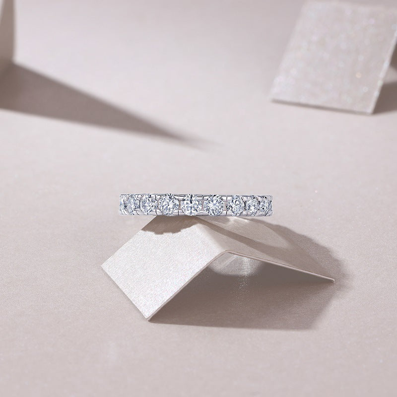 Spring Breeze Ten Miles Full Row Moissanite Ring