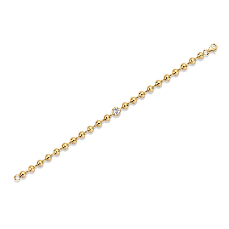 Xueye Wonderland S925 Silver Plated 18K Gold Inlaid 1 Carat Moissanite Bracelet