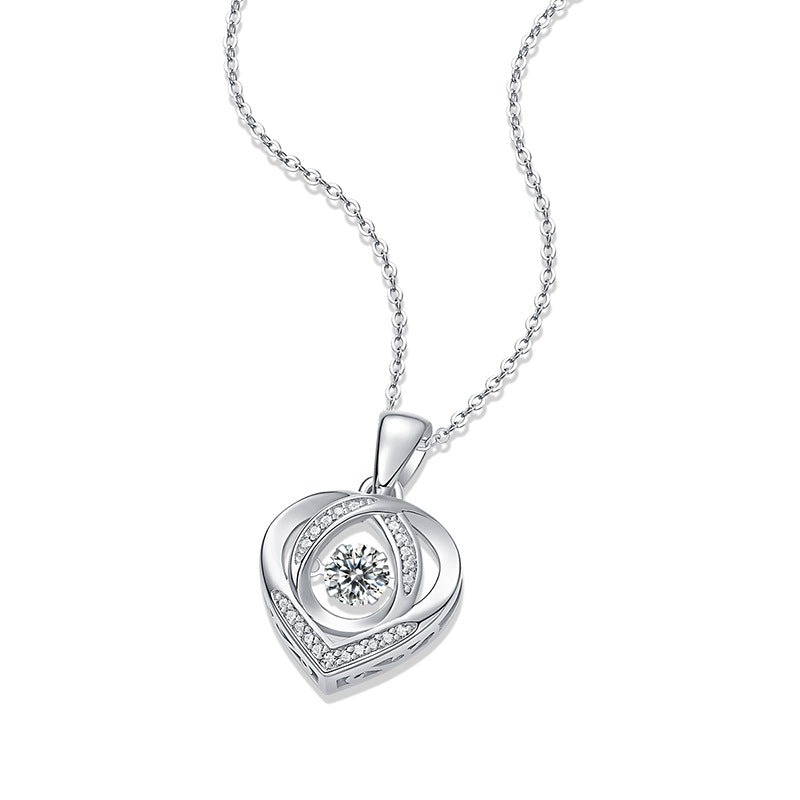 0.5CT Lab Grown Diamond D-VVS1 Heart Shape Necklace For Women