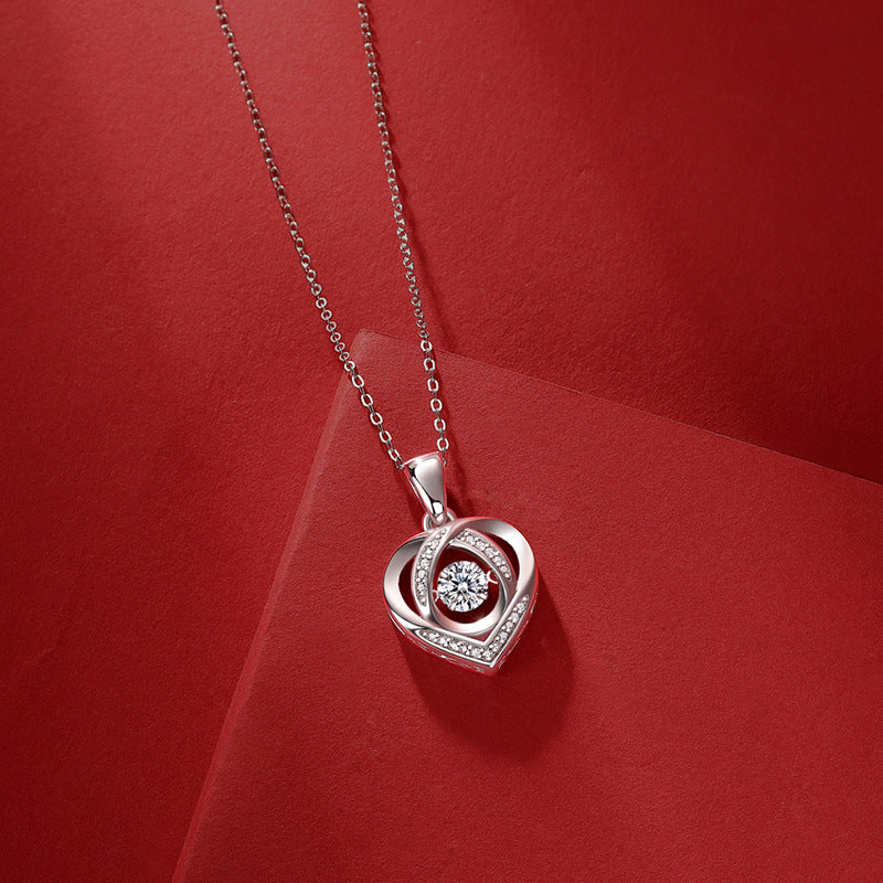 0.5CT Lab Grown Diamond D-VVS1 Heart Shape Necklace For Women