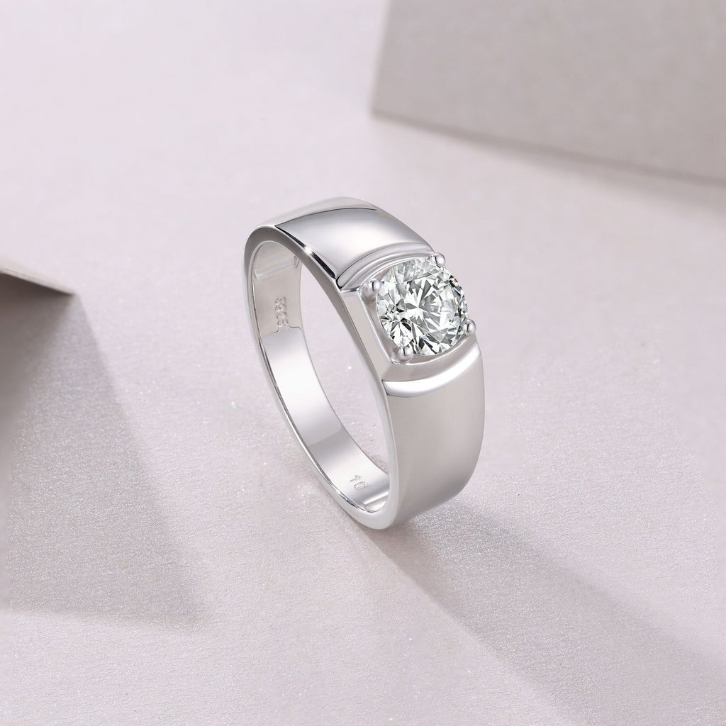 1 Carat D-VVS1 Lab-Grown Diamond Engagement Ring for Men