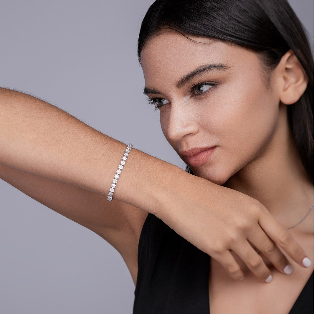 Trendy Fashion 252 Moissanite Tennis Bracelet