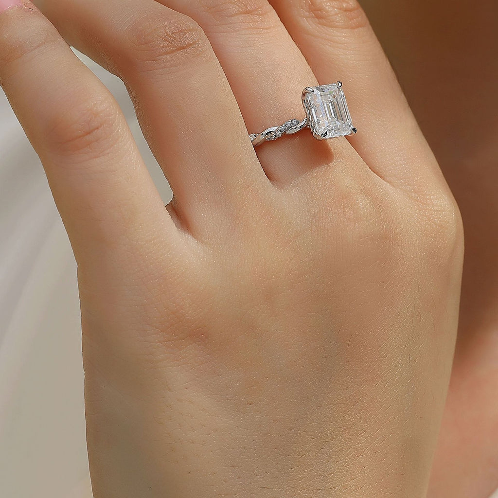 Princess Cut 2 Carat Moissanite Engagement Ring For Women