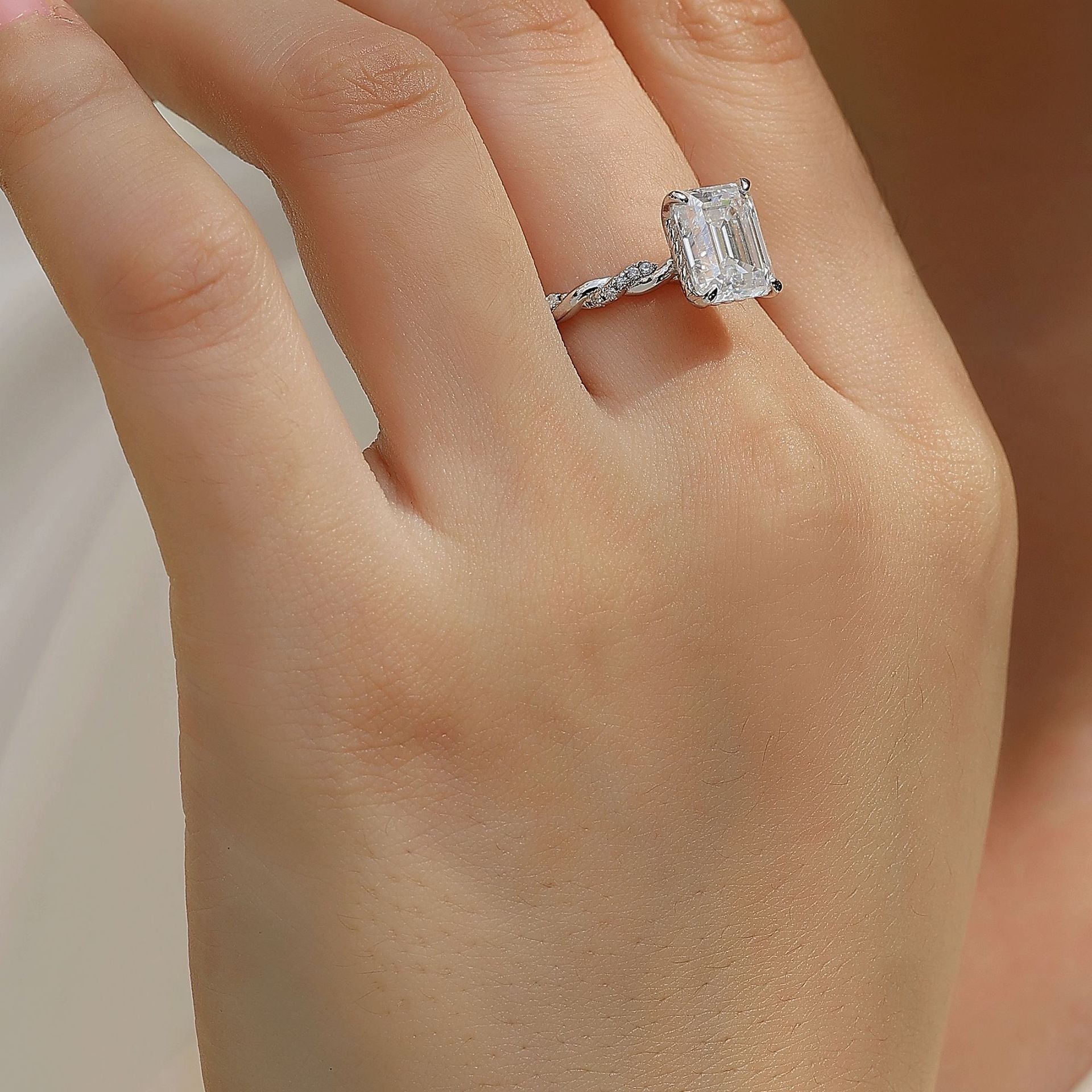 Princess Cut 2 Carat Moissanite Engagement Ring For Women
