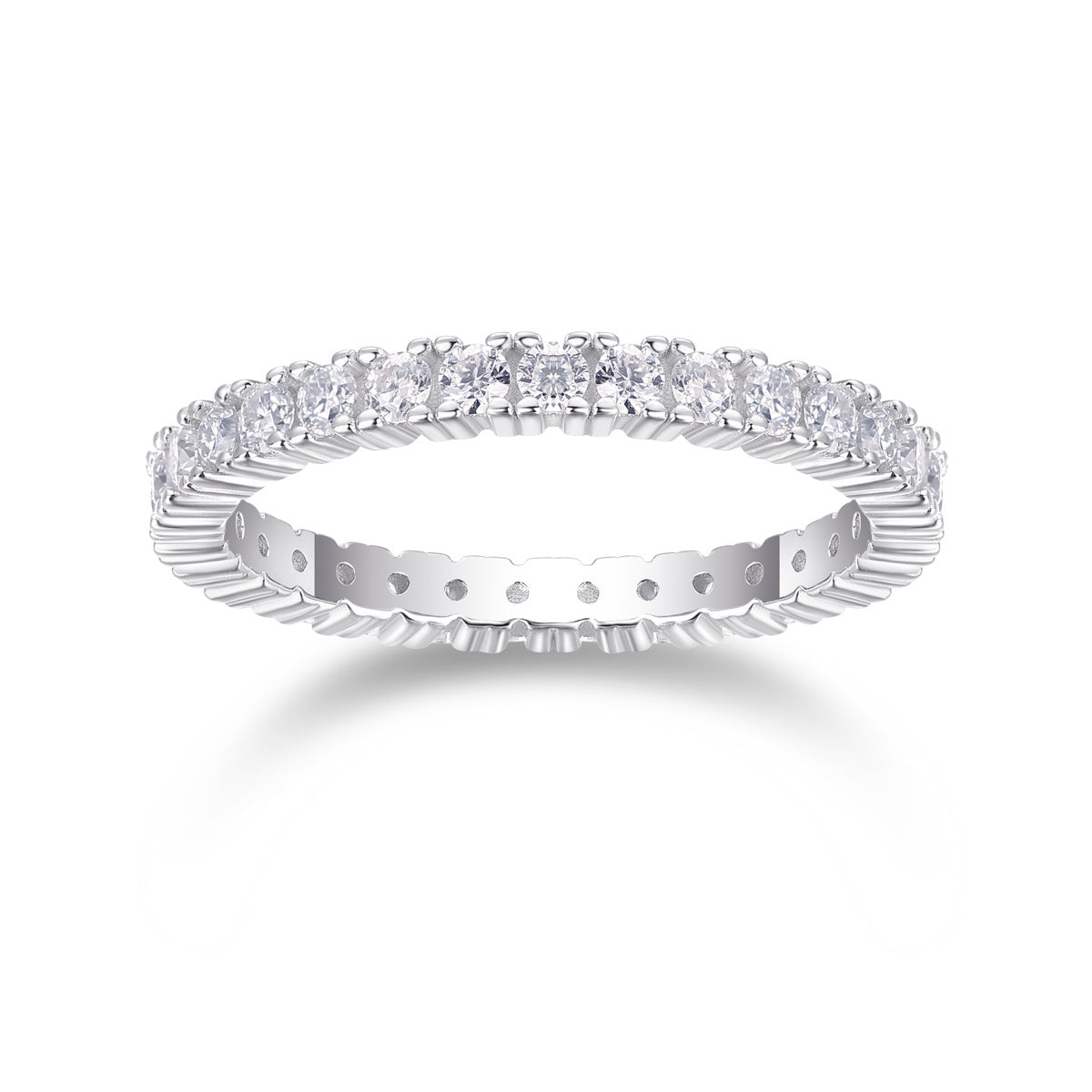 Stackable S925 Silver Inlaid Moissanite Ring