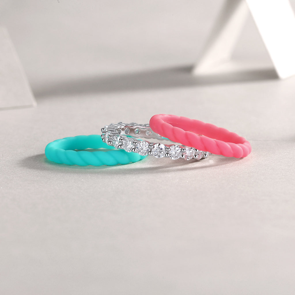 Moissanite Combination Stackable Rings